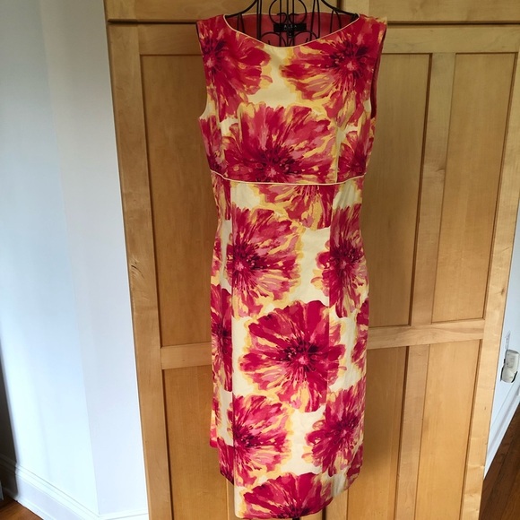 Alex Marie pink yellow floral sleeveless sheath Dress NWOT size 4 - Picture 2 of 8